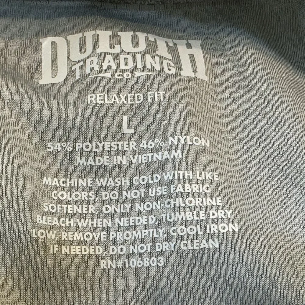 Duluth Trading Co Polo Shirt Mens Sz Large Heathered Gray Short Sleeve‎ Collared